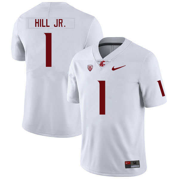 Men #1 Tyrone Hill Jr. Washington State Cougars College Football Jerseys Sale-White - Click Image to Close